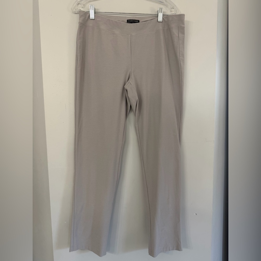 Eileen Fisher Women’s Medium Light Gray Pull-on Stretch Trouser Leggings